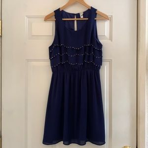 Blue Dress with Ruffle Detail